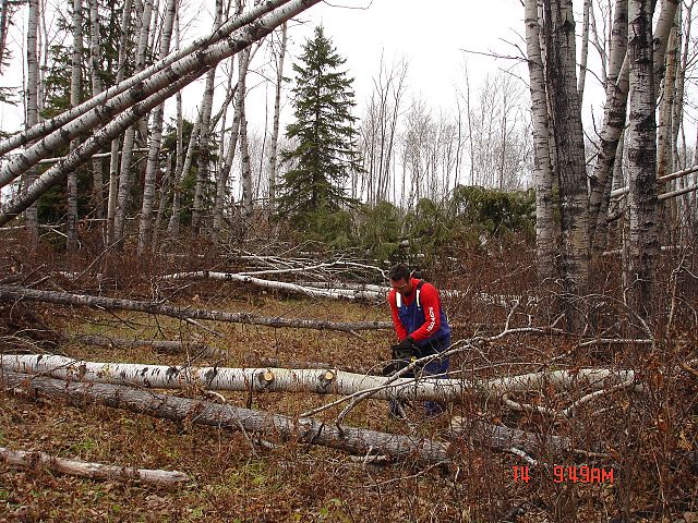 mark kush helping clear the prairie and pine's sled trails before the snow comes!