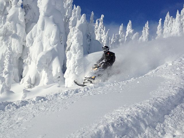 Jordan Wittke sledding with the snow ghosts