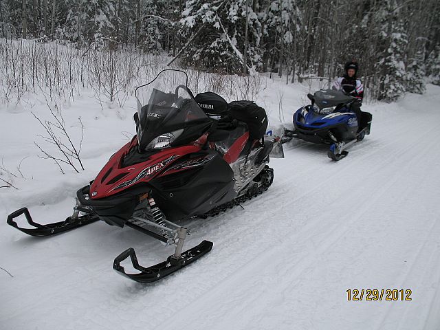 On trails south of Hudson Bay. Gail Blommaert in picture. Picture taken by Gord Blommaert