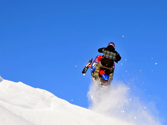 Lift off! Riding the Moose Jaw river with some friends.
