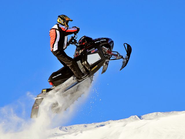 Robbie catches some good air on a ride along the MJ River!