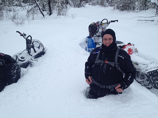 Deep snow on the untouched trails around Candle lake