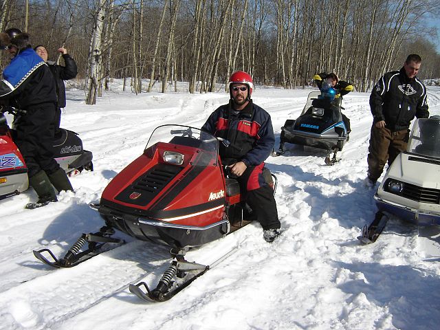 My husband Kent on his 1973 Alouette on Kerr's Lake relic derby.  The fundraising was for a great cause, the trail was awesome, and a great time was had by all!