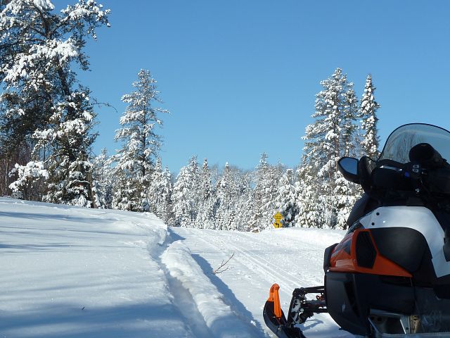 Freshly groomed trail