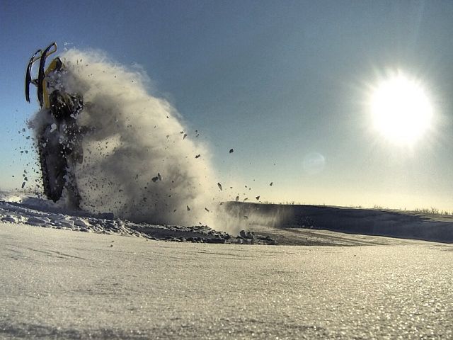 Having a little fun on my sled.