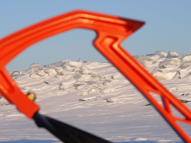 There were a few good sized piles of ice.