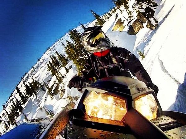 Screen shot of a GoPro video. BC backcountry
