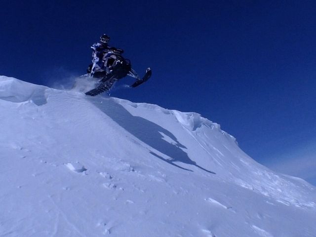 Me doing a small drop on my Yamaha Phazer MTX.