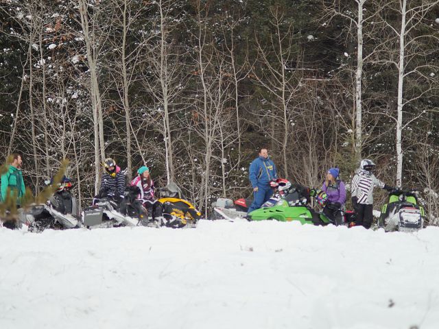 The group stopping for a break 