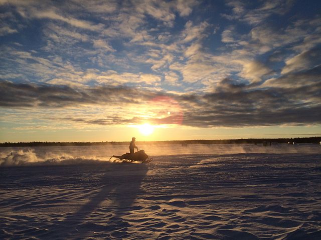 Amazing sunset ride coming onto the lake!