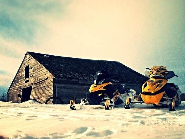 Out sledding with my brother, two sleds; Renegade 550, and MXZ 550. Beautiful day for riding. Feb 2014
