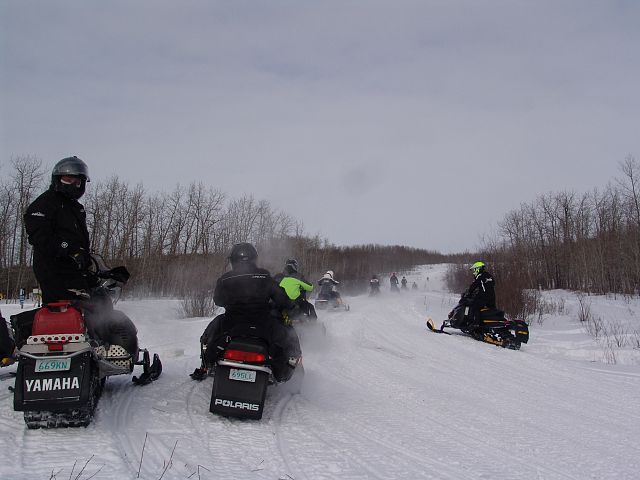 Watching a group heading out on the trail.