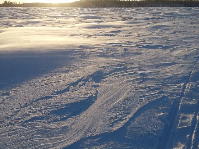 Snowdrifts on Steeprock Lake