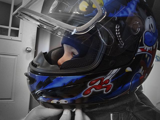 Little guy getting ready for the Archerwill Drift Riders annual derby on a chilly Saturday in February.