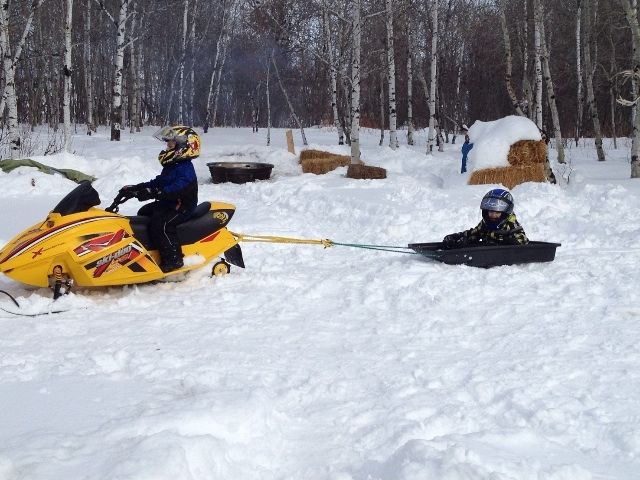 The boys playing around.