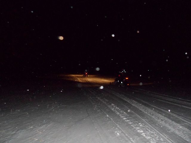 Snowy night ride