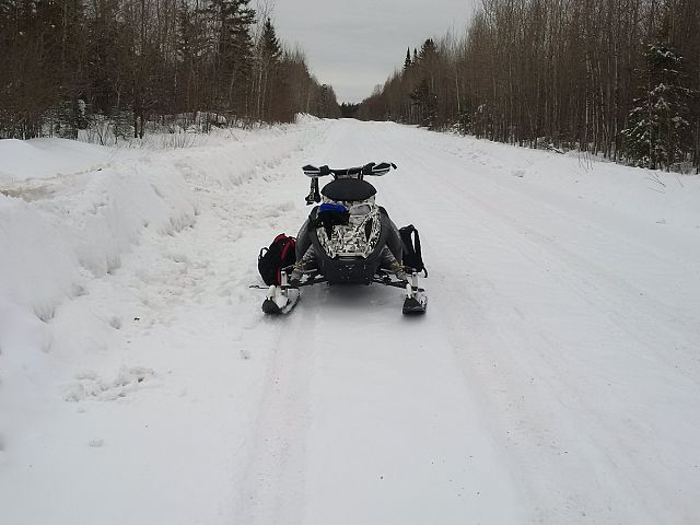 Cooling off the sled after getting stuck
