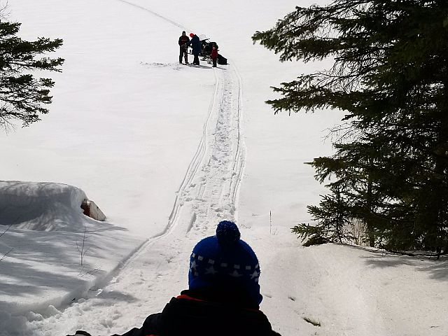 Venturing out onto the lake to get water with the little ones.