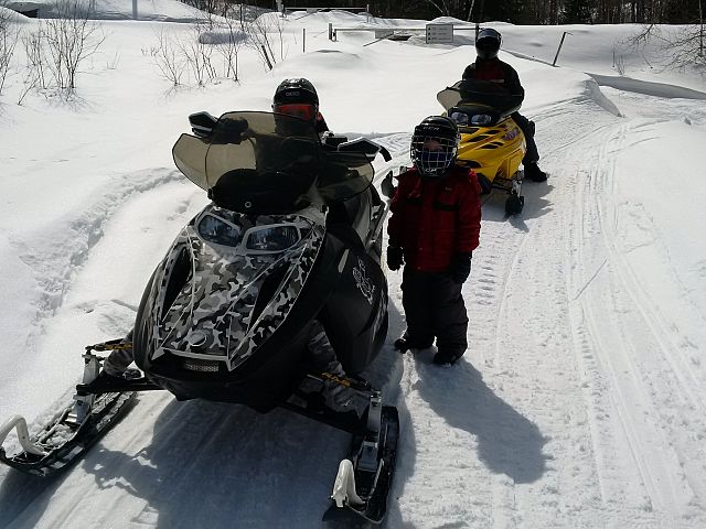 3 1/2 year old son's first Ride to the cabin.