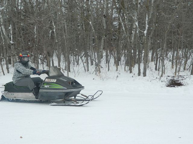 Son's first time sled driving