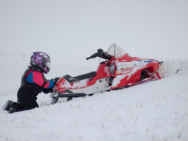Little sister doing a "hill climb." But couldn't quite make it.