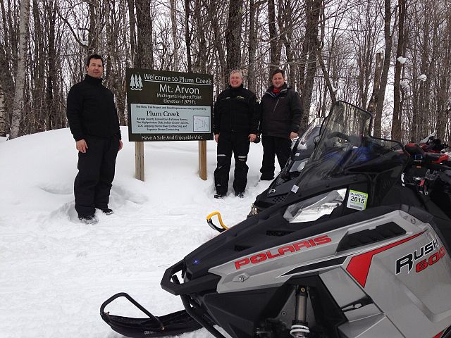 Visiting the highest elevation in Michigan.