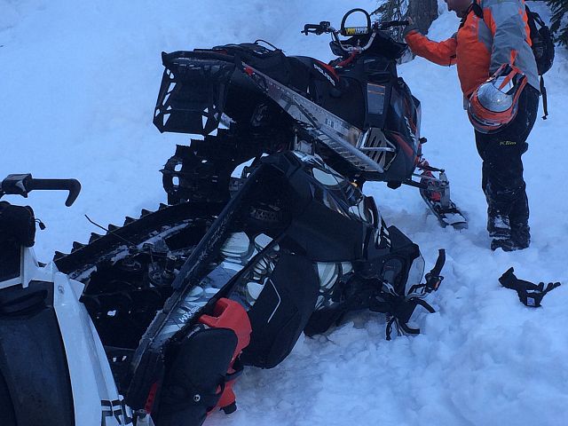 Following to close on icy trail