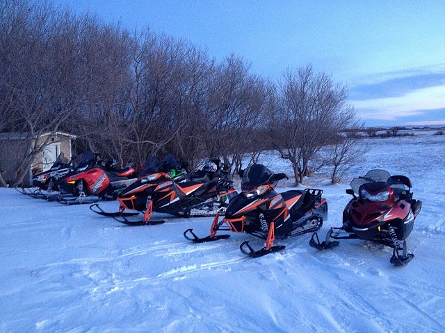 Lots of visitors at our warm up shack!