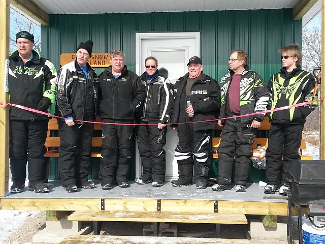 Volunteers at GrandOpening of new cabin on Portage trail