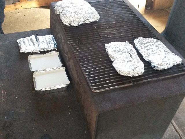 Lunch warming up to keep us going..