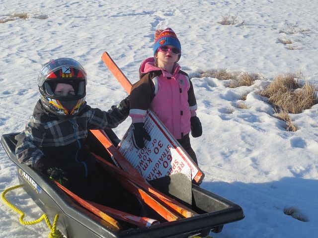 Trails are closed for the season.  The new trainees help grandma.