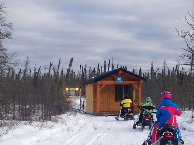 Hauling the new shelter out to the Short Shipman site