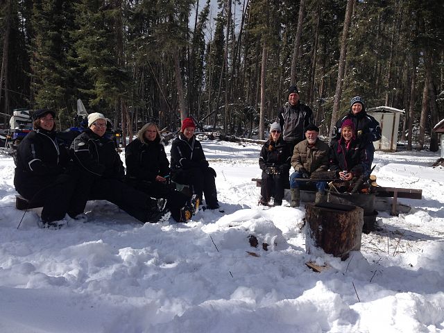 Relaxing after having a wood cutting work bee at the Clearsand Shelter 