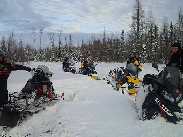 Meeting Manitoba Riders Coming From The Pas to Hudson Bay. Fresh Powder