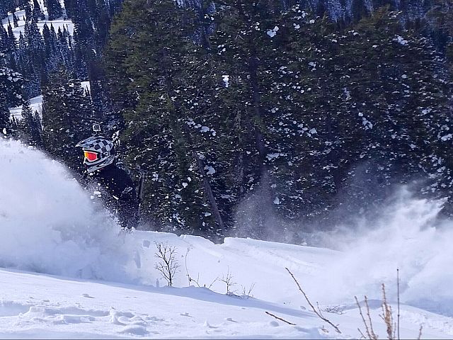 Clarissa plowing trail