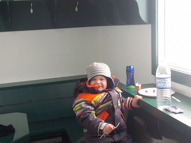 Having Lunch at the new shack