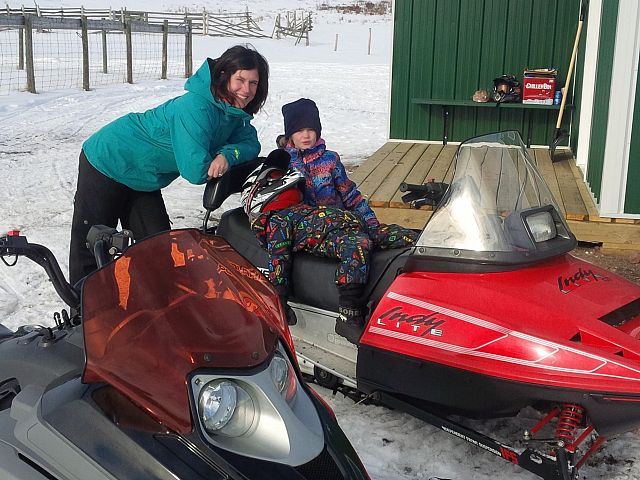 First sled trip to new Riders Hut... very fancy!