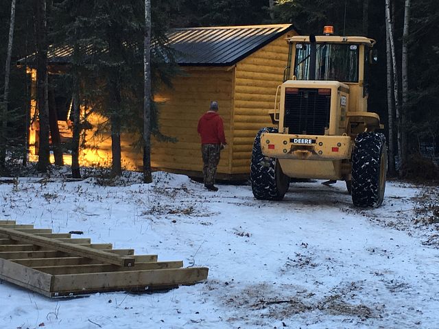 moving the new bay lake shelter into place