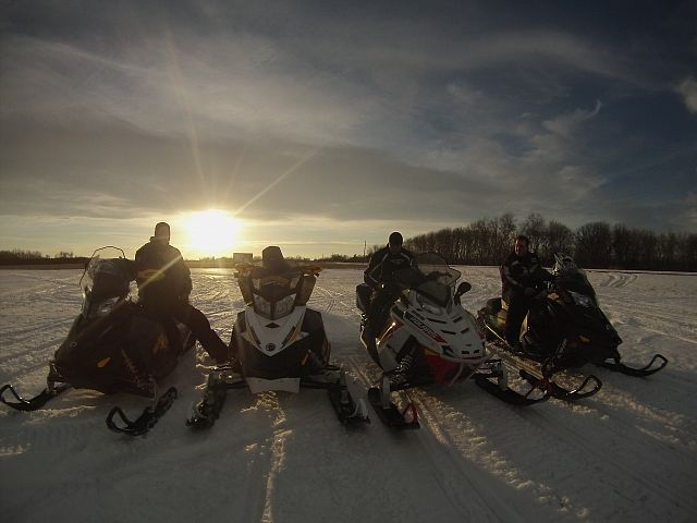 Family and friends, sundown shot before headin home