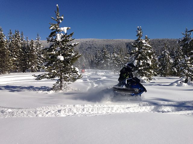 Carving with blue skies