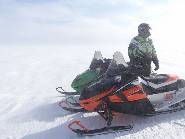 Blowing snow on Interlake Snow Trackers Trail 305