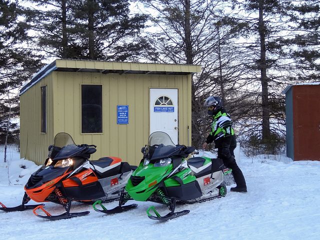 Fish Lake Shelter on Interlake Snow Trackers Trail 300