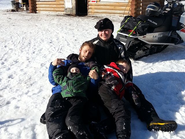 A warm February day to spend riding with Uncle and Dad!