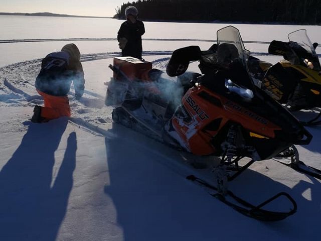 Checking ice thickness---GOOD TO GO!!!