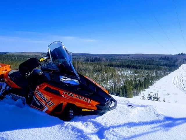 fresh powder, sunny day -- power line