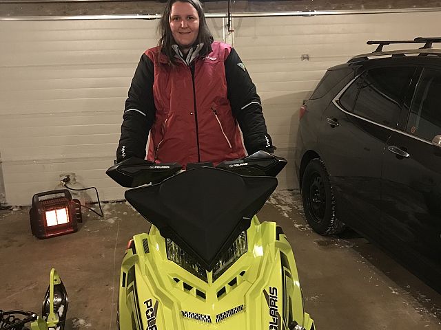 New sled and all smiles 