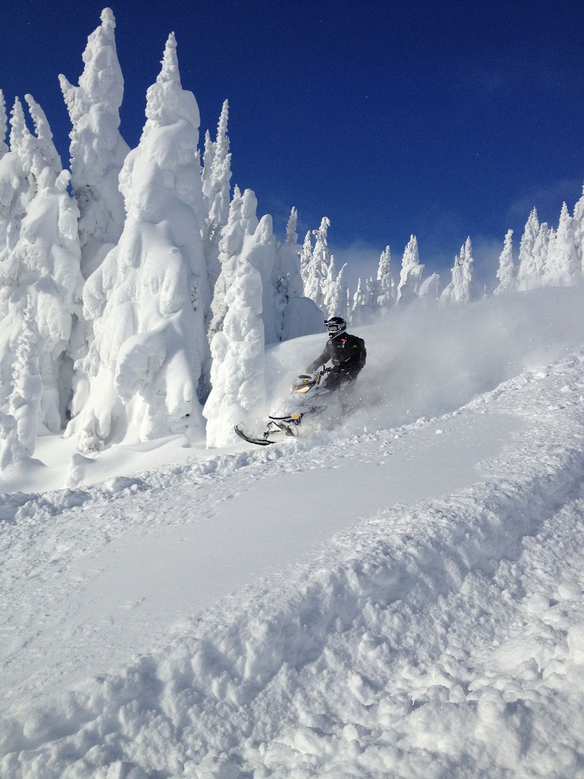Jordan Wittke sledding with the snow ghosts