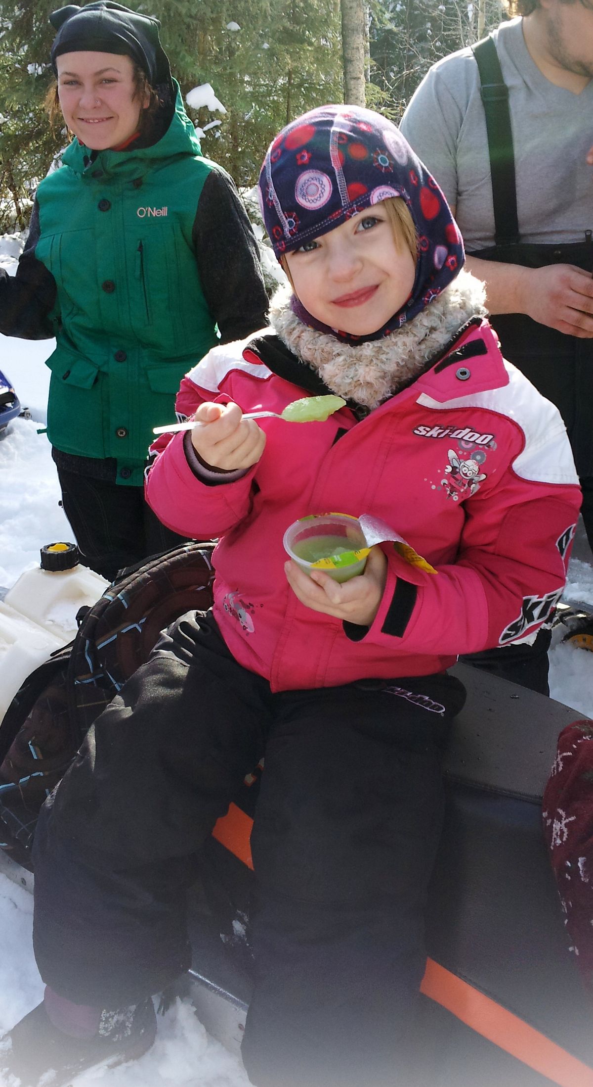 Photo taken at the annual rally at Weyakwin Lake.  Enjoying a snack at checkpoint before proceeding on!