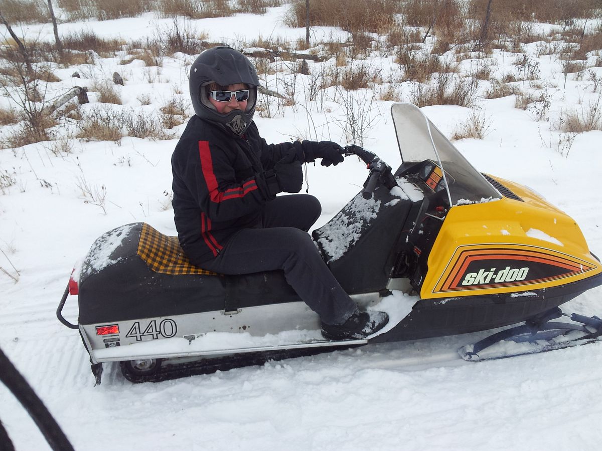 John Andrusyk riding his 1978 Ski Doo Everst 440 From his grandfather