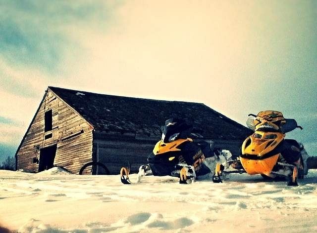 Out sledding with my brother, two sleds; Renegade 550, and MXZ 550. Beautiful day for riding. Feb 2014
